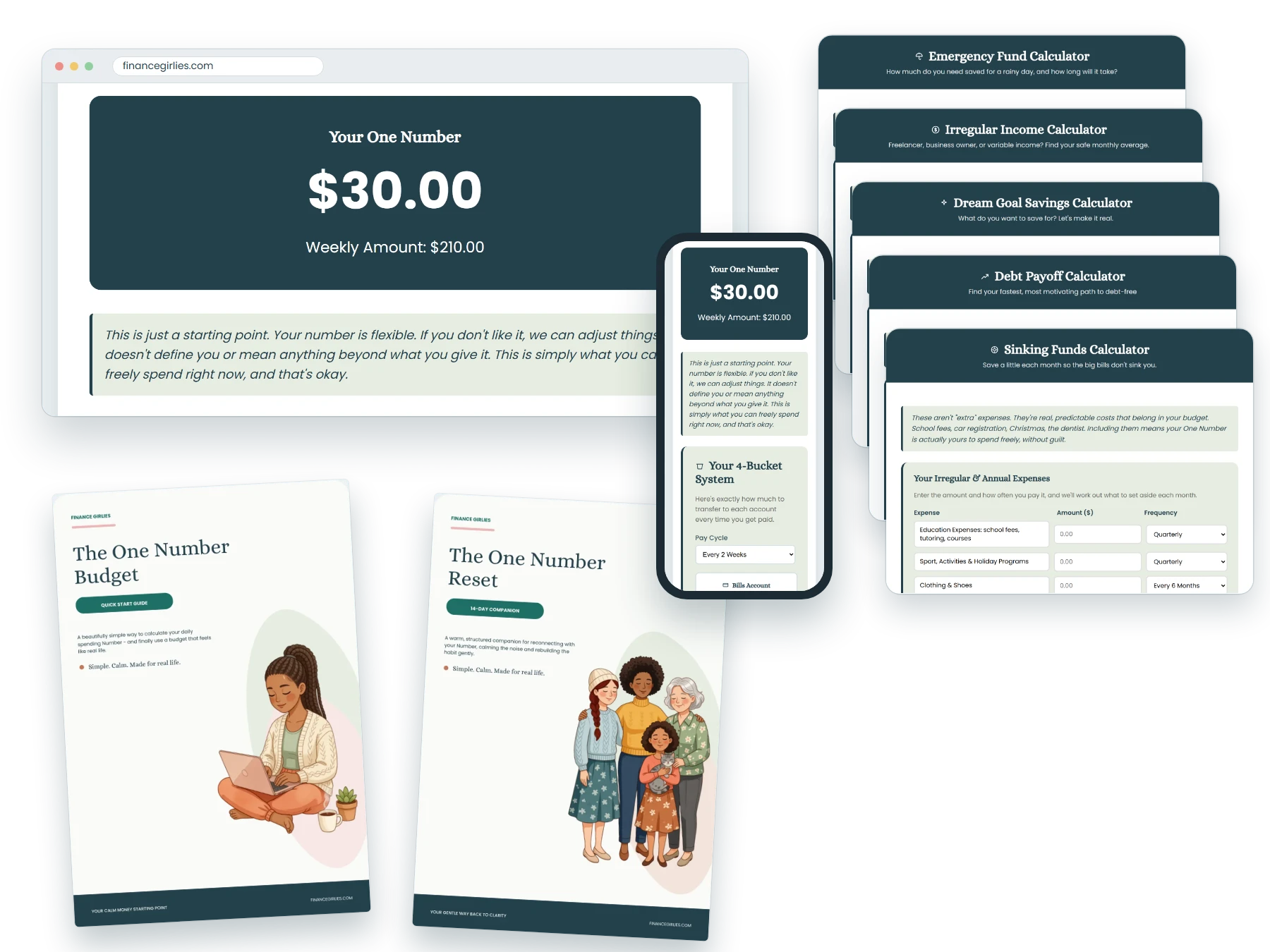The calculator, both PDF guides and the five bonus calculators