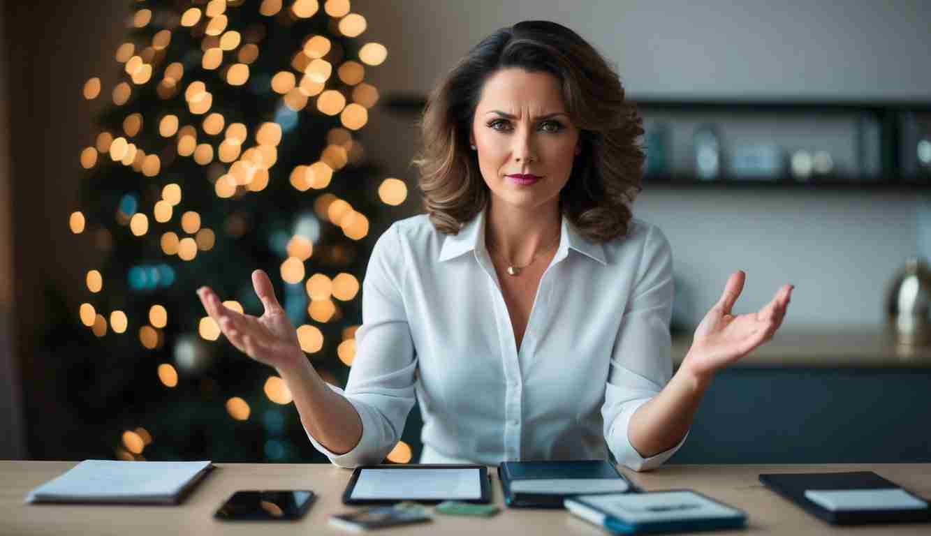 An upset lady who doesn't have boundaries around spending money.
